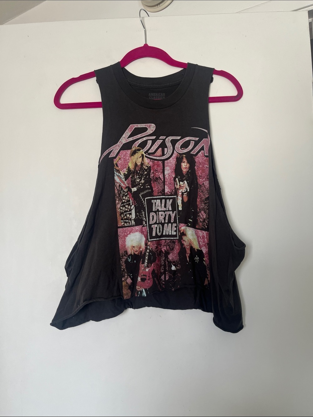 Poison 'Talk Dirty To Me' Black Muscle Semi Cropped Tank